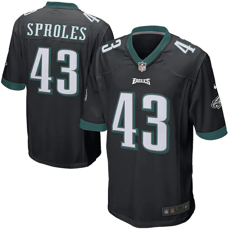 Men Philadelphia Eagles 43 Darren Sproles Nike Black Game NFL Jersey